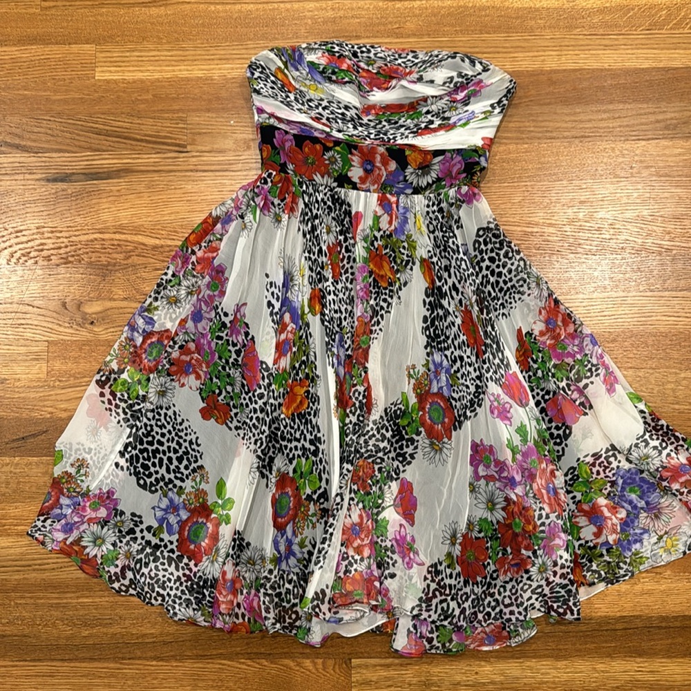Silk IXE floral and leopard dress